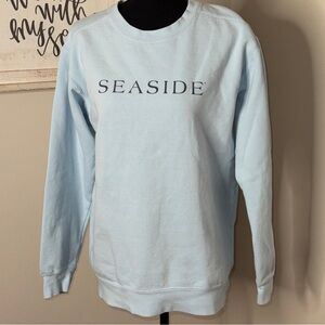 Seaside Light Blue Cotton Logo Sweatshirt Size S